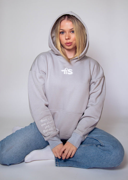 Cozy Motivational Elephant Hoodie-Grey